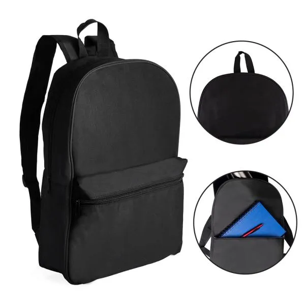 MOCHILA EM POLYESTER 600D - 12L - PRETA