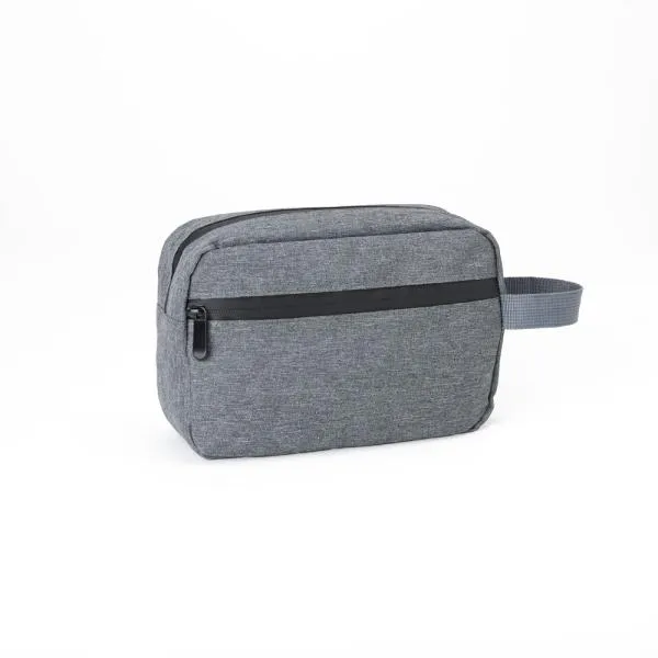 NECESSAIRE EM POLIESTER 300D - MELANGE CINZA