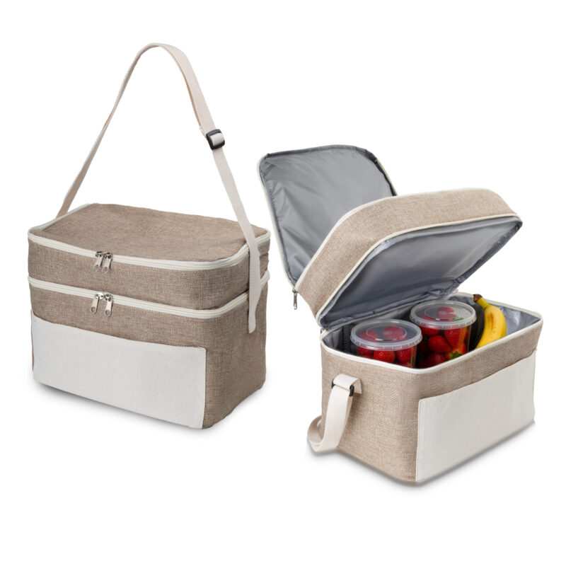 Bolsa Térmica em algodão e Juta sintética (24x30x20cm)