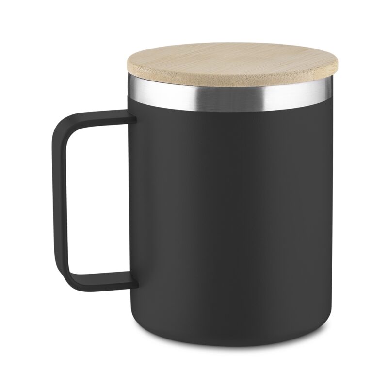 CANECA TÉRMICA C/ TAMPA DE BAMBU 400ML