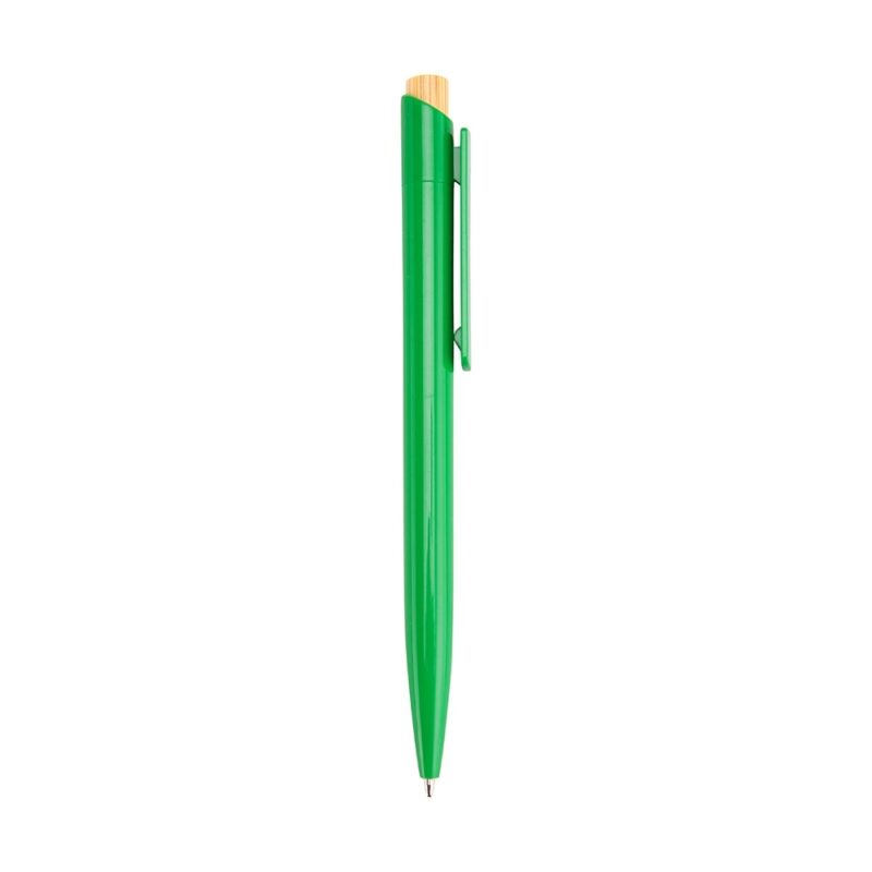 CANETA PLÁSTICA C/ ACIONADOR DE BAMBU