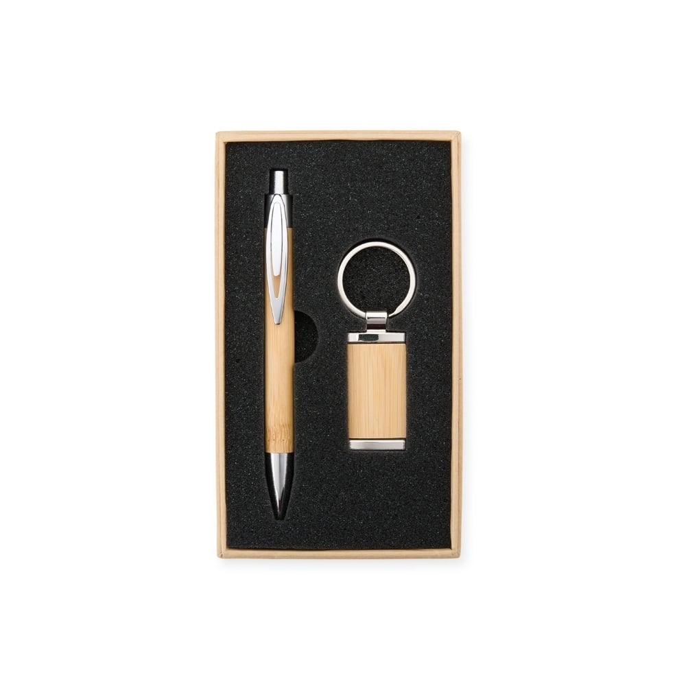 KIT CANETA E CHAVEIRO BAMBU - Imagem 2