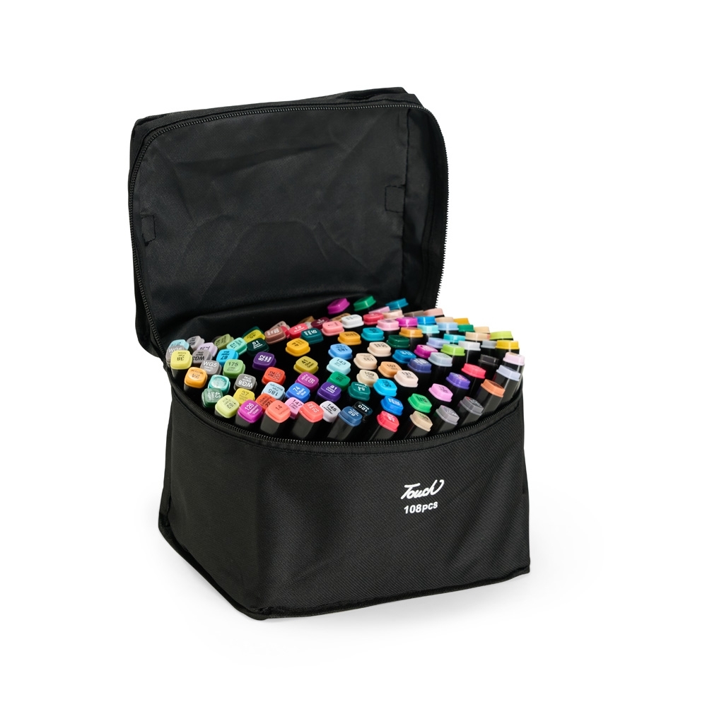 KIT CANETAS MARCADORAS PONTAS DUPLAS 108 CORES - Imagem 2