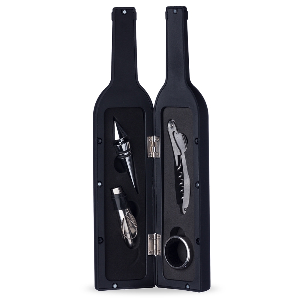 KIT VINHO PLÁSTICO RESISTENTE 4 PEÇAS  FORMATO GARRAFA - Imagem 2